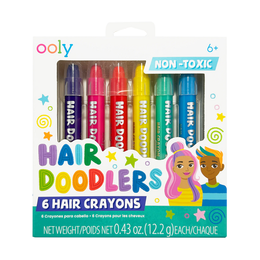 OOLY Hair Doodlers Hair Crayons - Set of 6 front of packaging