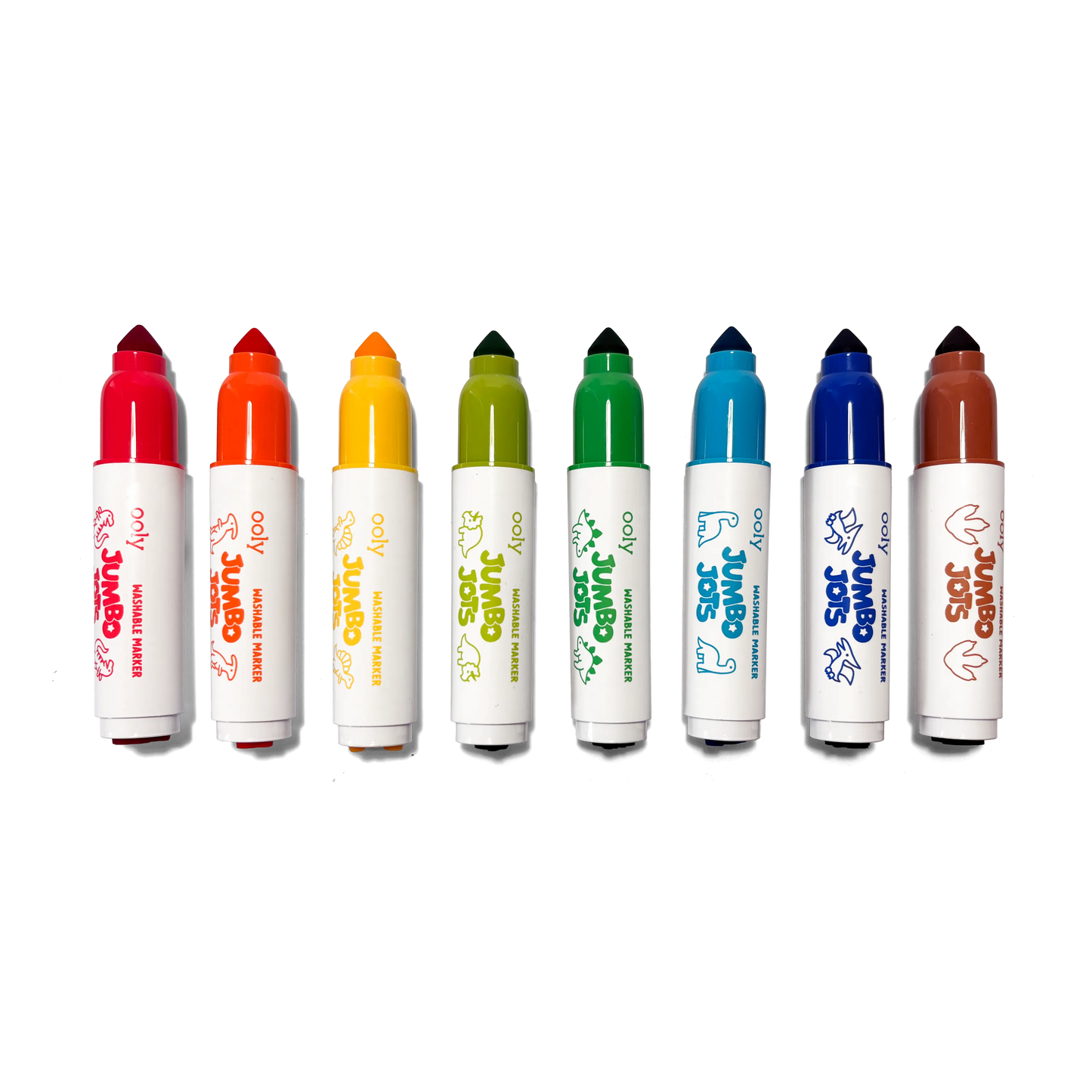 Jumbo Jots: Dual Tip Cone & Stamp Markers - Dinosaur (Set of 8)