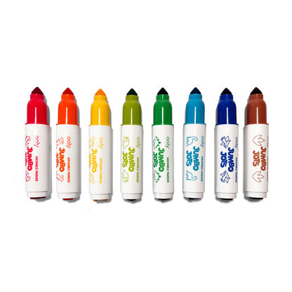 Jumbo Jots: Dual Tip Cone & Stamp Markers - Dinosaur (Set of 8)