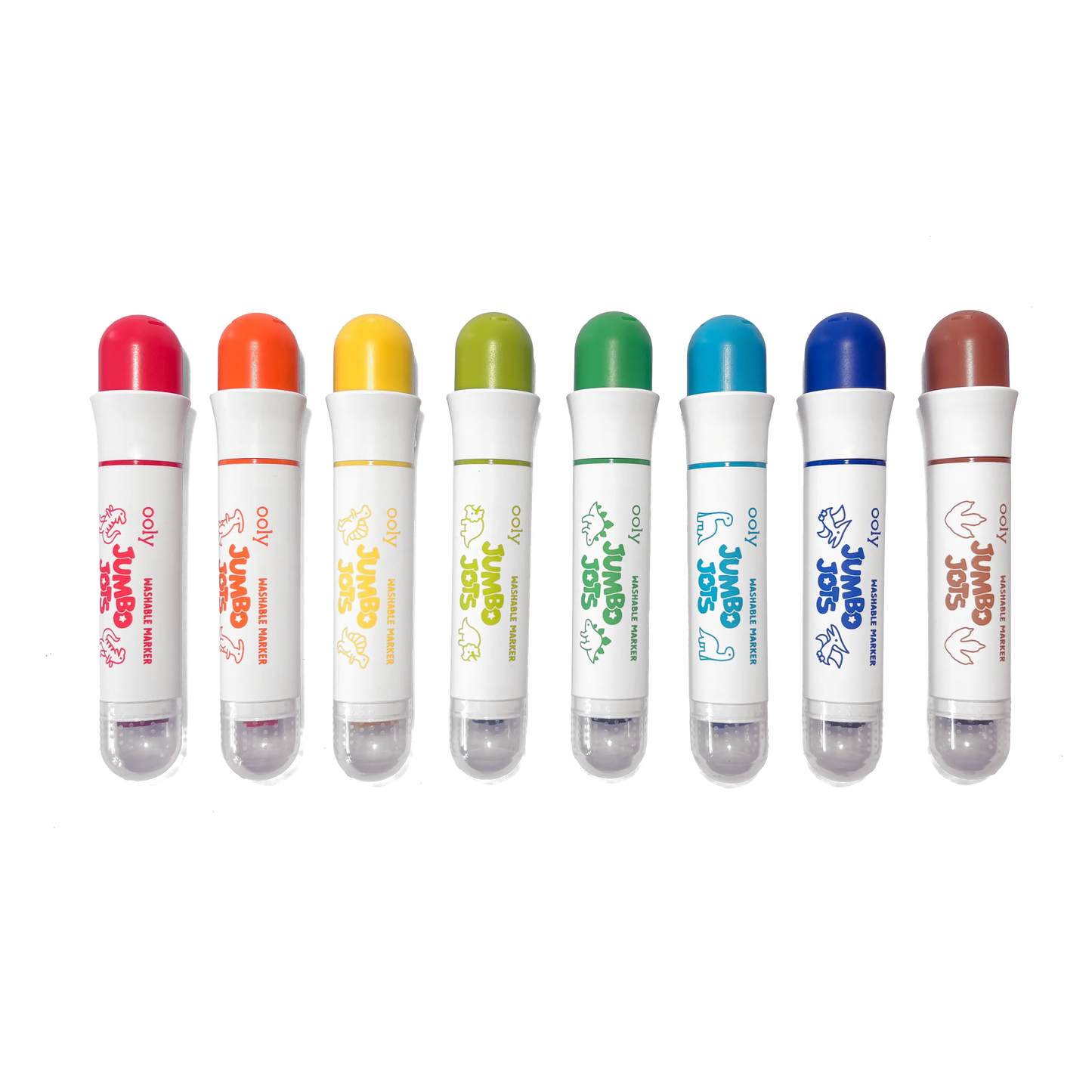 Jumbo Jots: Dual Tip Cone & Stamp Markers - Dinosaur (Set of 8)