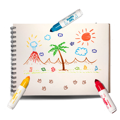 Jumbo Jots: Dual Tip Cone & Stamp Markers - Dinosaur (Set of 8)