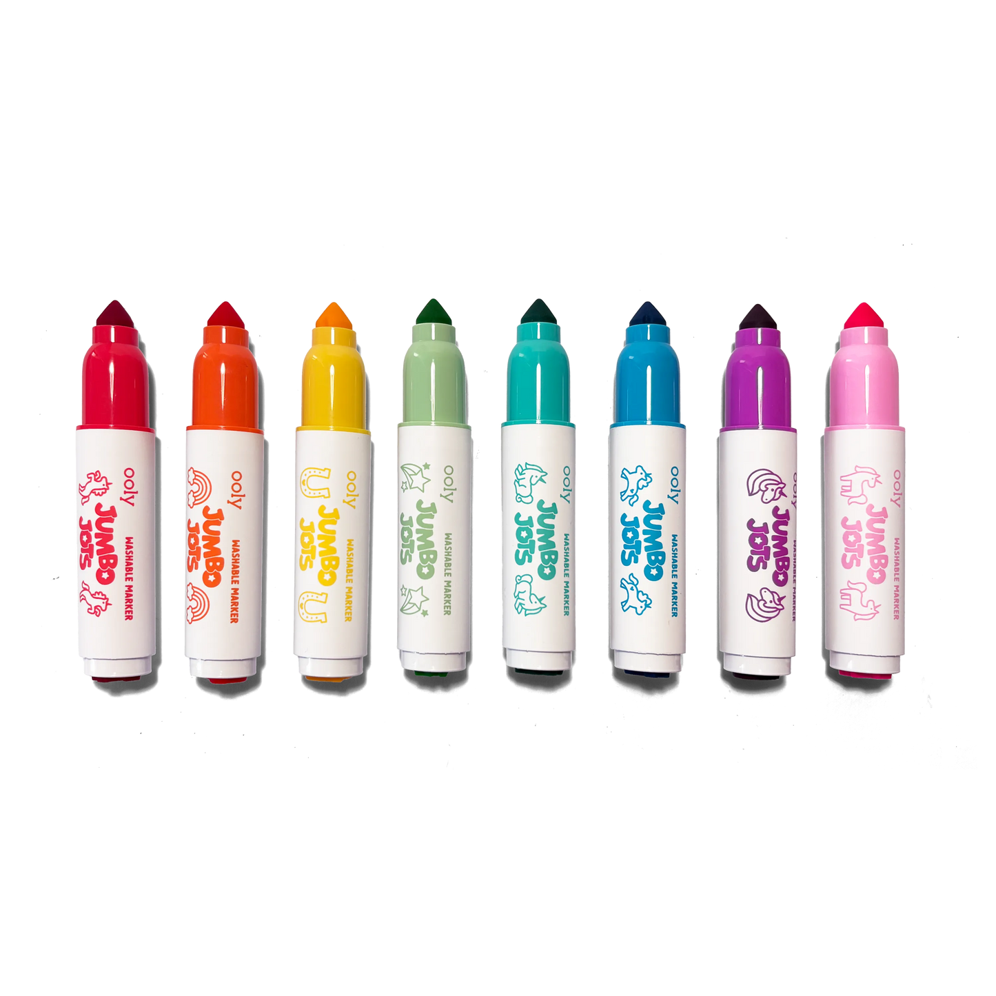 Jumbo Jots: Dual Tip Cone & Stamp Markers - Unicorn (Set of 8)