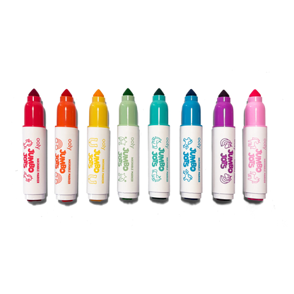 Jumbo Jots: Dual Tip Cone & Stamp Markers - Unicorn (Set of 8)