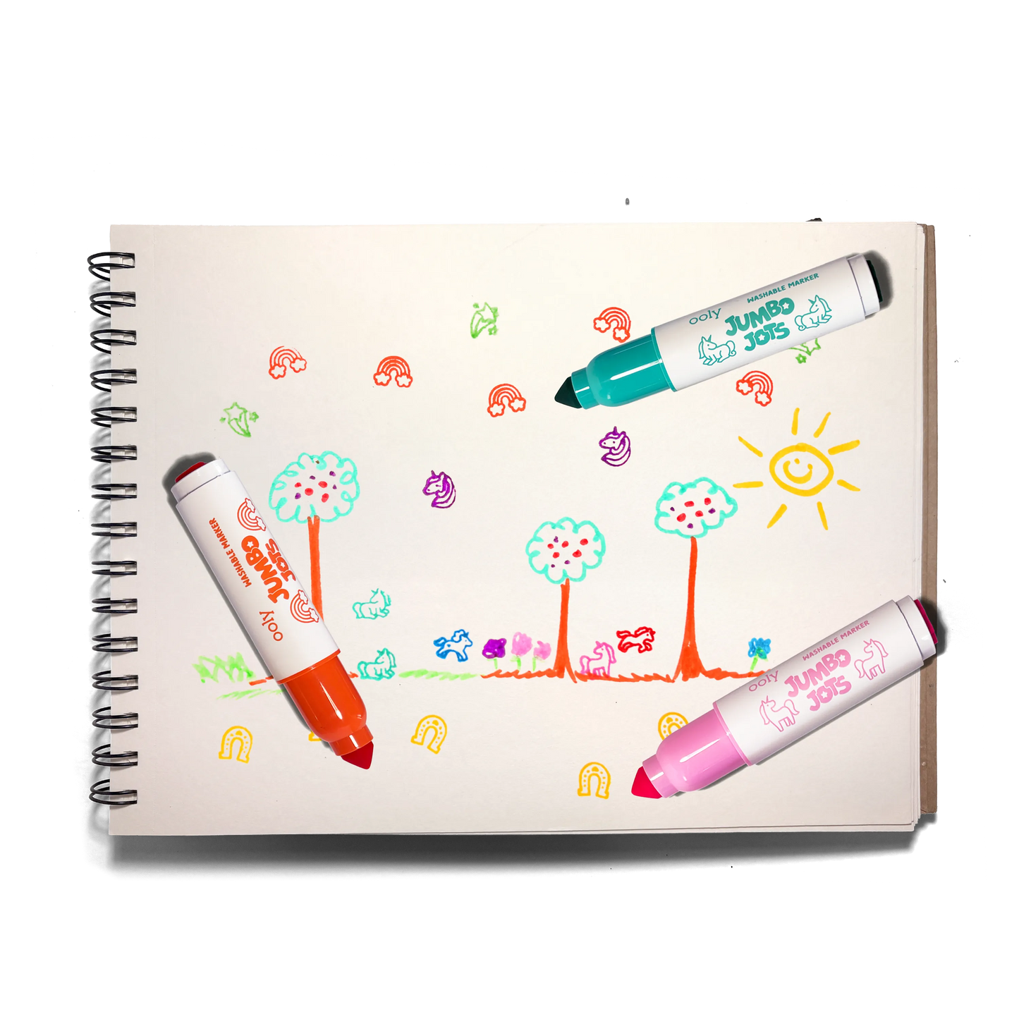 Jumbo Jots: Dual Tip Cone & Stamp Markers - Unicorn (Set of 8)