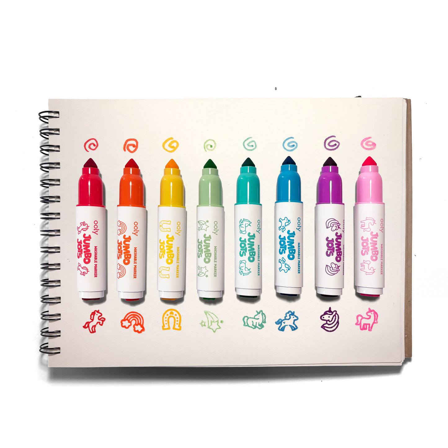 Jumbo Jots: Dual Tip Cone & Stamp Markers - Unicorn (Set of 8)