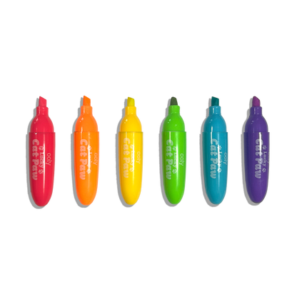 Lucky Cat Paw: Neon Highlighters - Berry Scent (Set of 6)