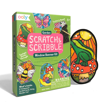 Mini Scratch & Scribble: Window Banner Kit - Garden (8 PC Set)