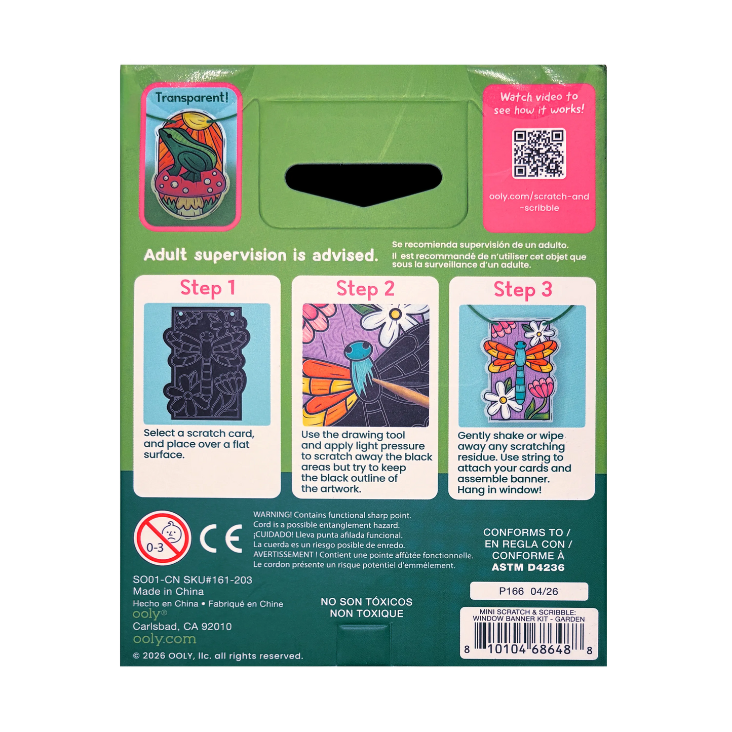 Mini Scratch & Scribble: Window Banner Kit - Garden (8 PC Set)