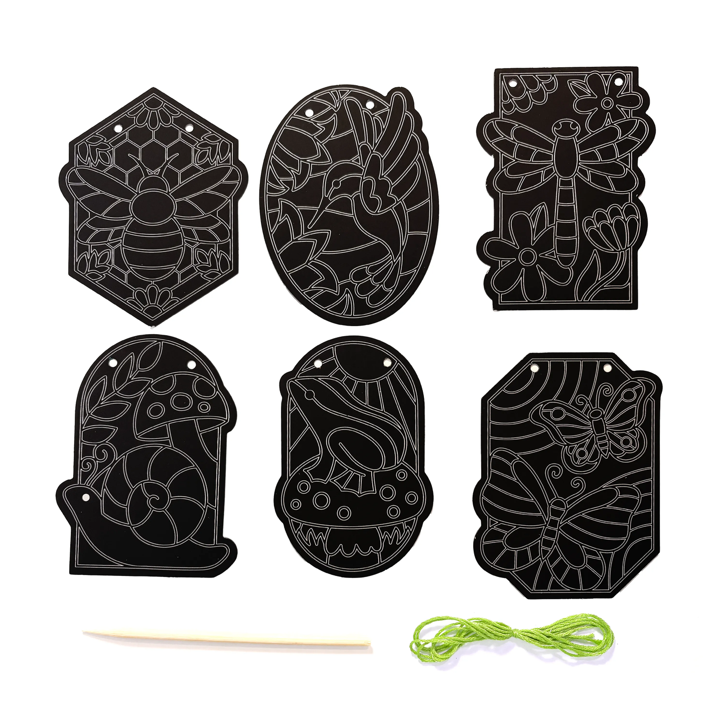 Mini Scratch & Scribble: Window Banner Kit - Garden (8 PC Set)