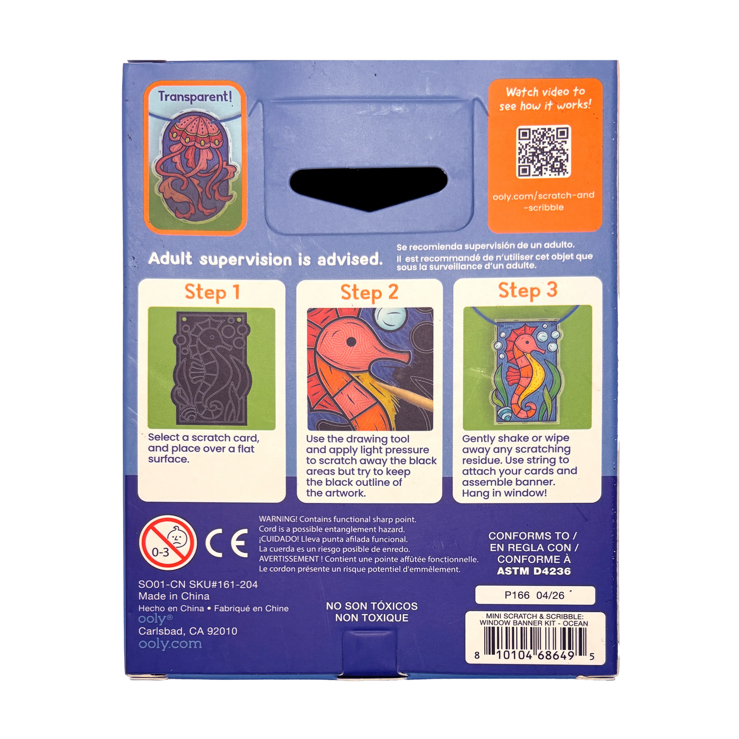 Mini Scratch & Scribble: Window Banner Kit - Ocean (8 PC Set)