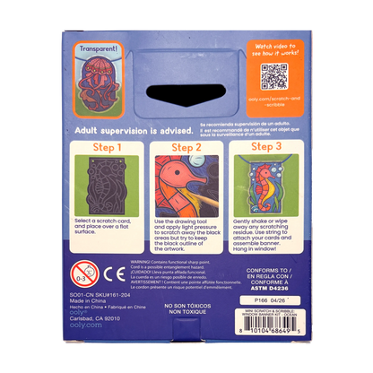 Mini Scratch & Scribble: Window Banner Kit - Ocean (8 PC Set)