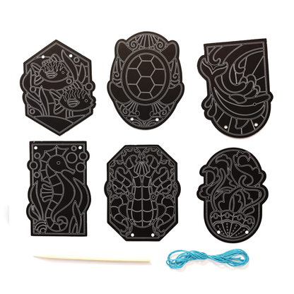 Mini Scratch & Scribble: Window Banner Kit - Ocean (8 PC Set)