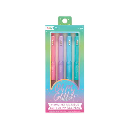 OOLY Oh My Glitter! Retractable Gel Pens set of 4 in packaging