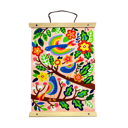 Finished painted canvas from OOLY Paintology Paint-By-Number Canvas Kit - Blue Birds