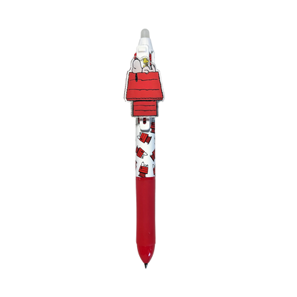 OOLY x Peanuts - 3 Color Erasable Gel Pen with Snoopy and Woodstock on doghouse topper