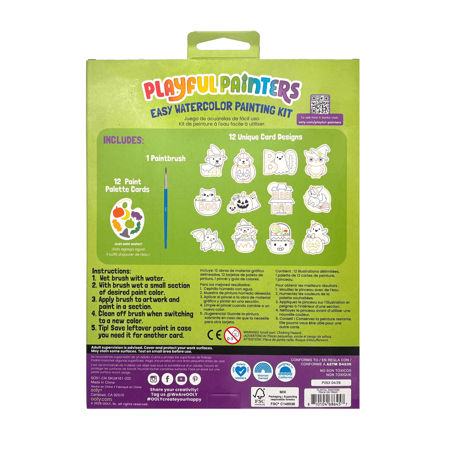 Playful Painters: Easy Watercolor Painting Kit - Trick or Treat