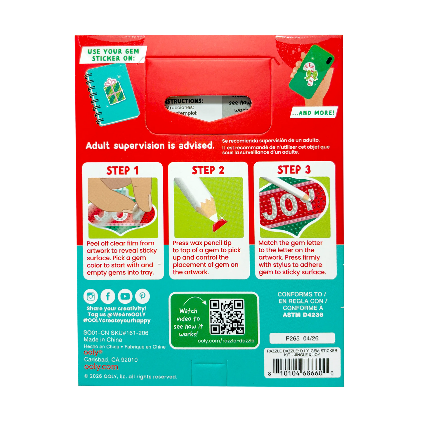 Mini Razzle Dazzle: D.I.Y. Gem Sticker Kit - Jingle & Joy