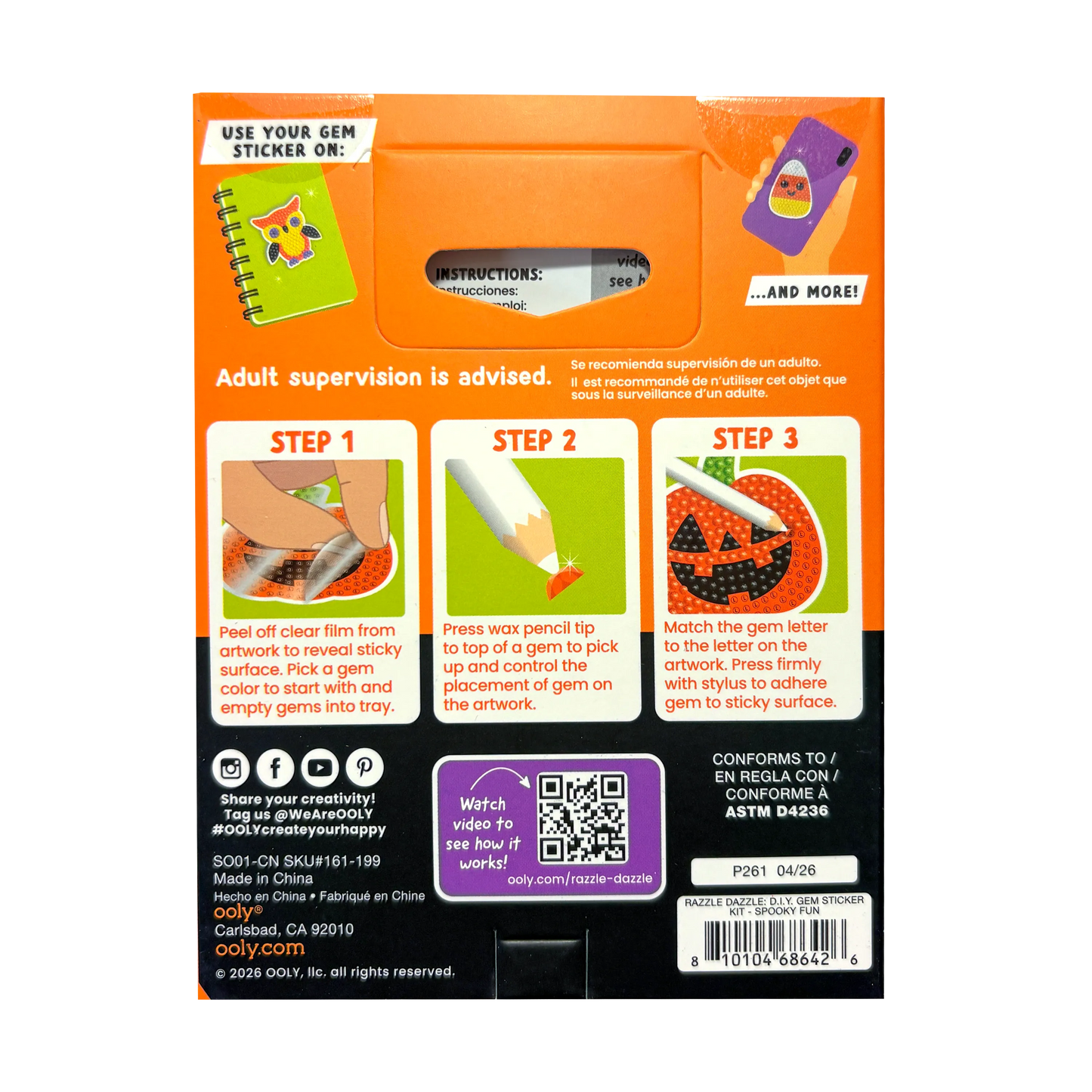 Mini Razzle Dazzle: D.I.Y. Gem Sticker Kit - Spooky Fun