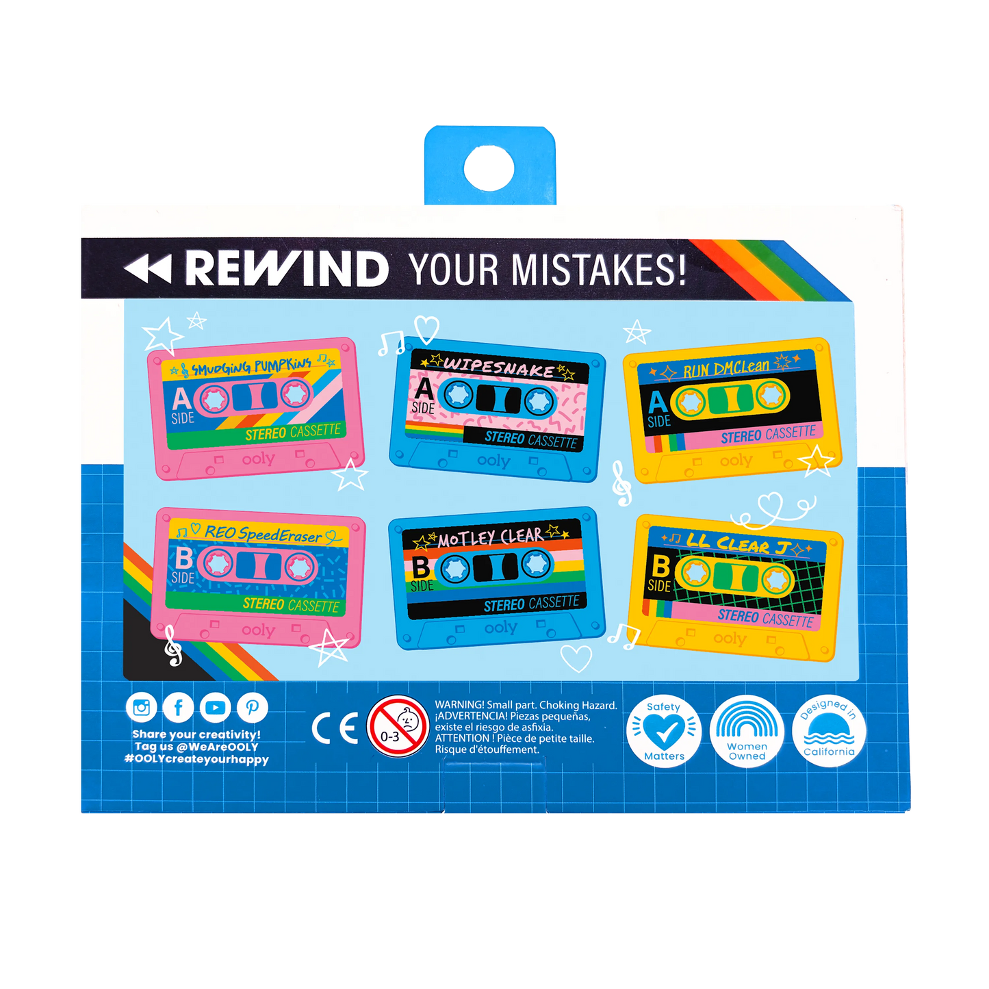 Rewind: Cassette Erasers (Set of 3)