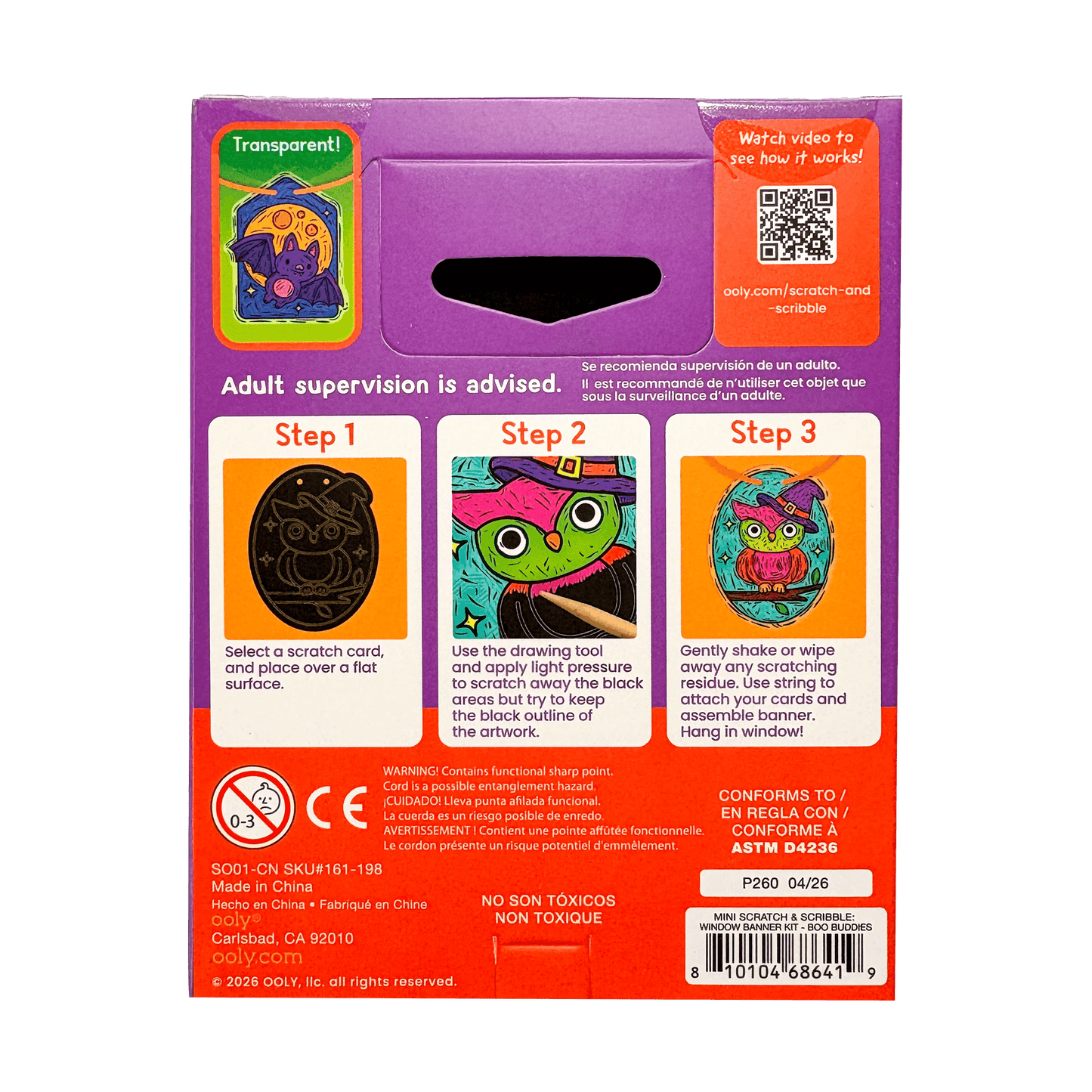 Mini Scratch & Scribble: Window Banner Kit - Boo Buddies
