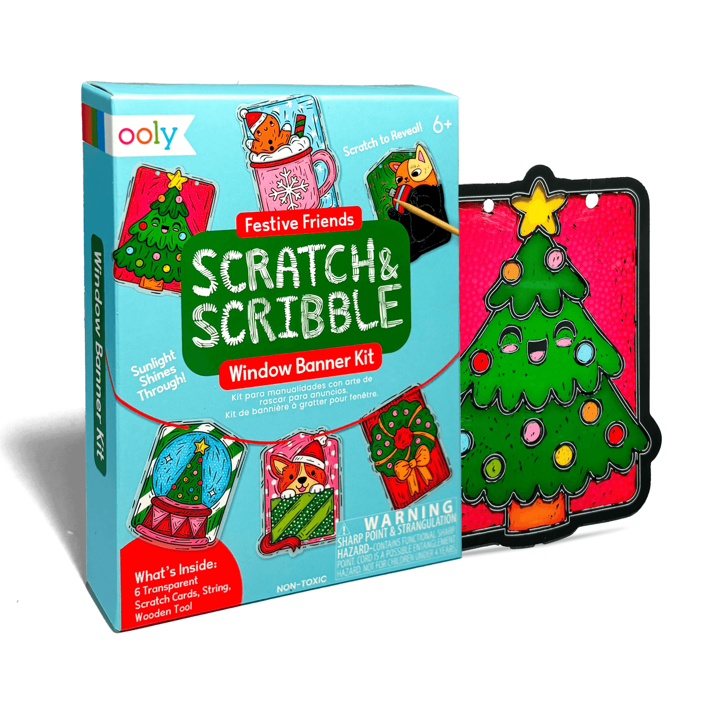 Mini Scratch & Scribble: Window Banner Kit - Festive Friends