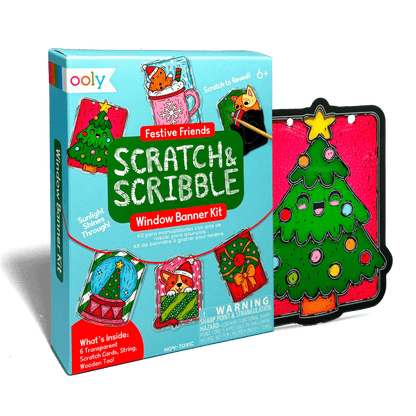 Mini Scratch & Scribble: Window Banner Kit - Festive Friends
