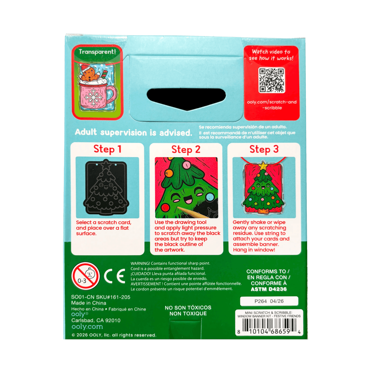 Mini Scratch & Scribble: Window Banner Kit - Festive Friends