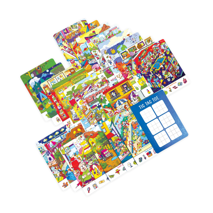 OOLY Seek and Find Paper Games activity card set contents