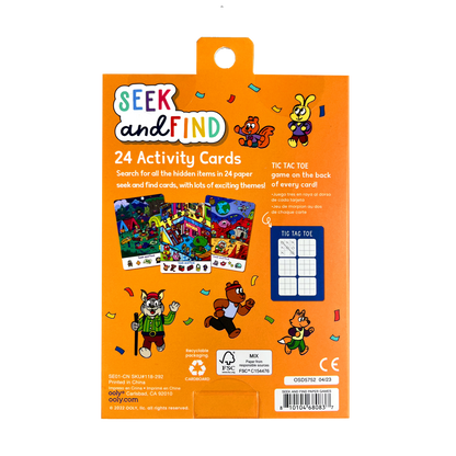 OOLY Seek and Find Paper Games activity card set back of packaging