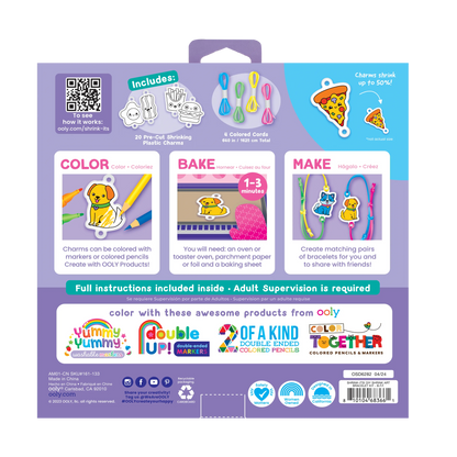 OOLY Shrink-its! DIY Shrink Art Bracelet Kit - BFF back of packaging