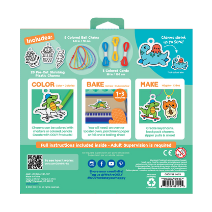 Shrink-its! DIY Shrink Art Kit - Fun Friends back of packaging