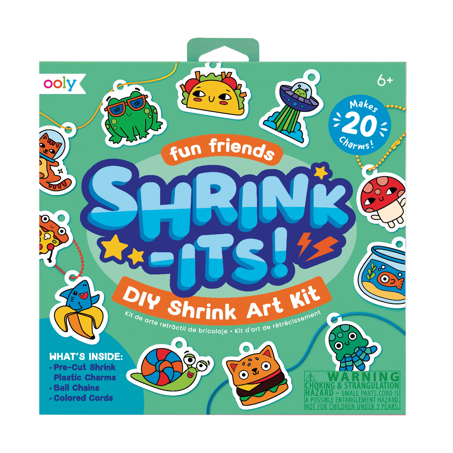 OOLY Shrink-its! DIY Shrink Art Kit - Fun Friends front of packaging