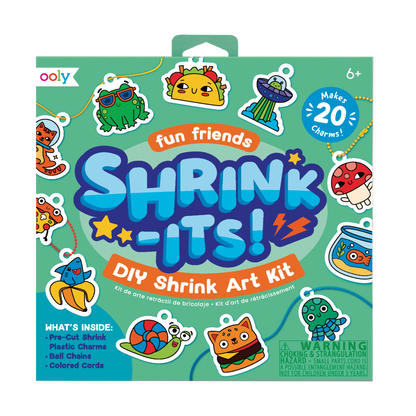 OOLY Shrink-its! DIY Shrink Art Kit - Fun Friends front of packaging