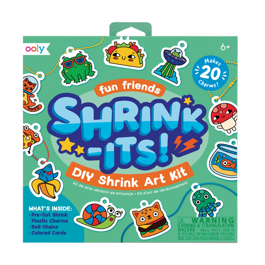 OOLY Shrink-its! DIY Shrink Art Kit - Fun Friends front of packaging