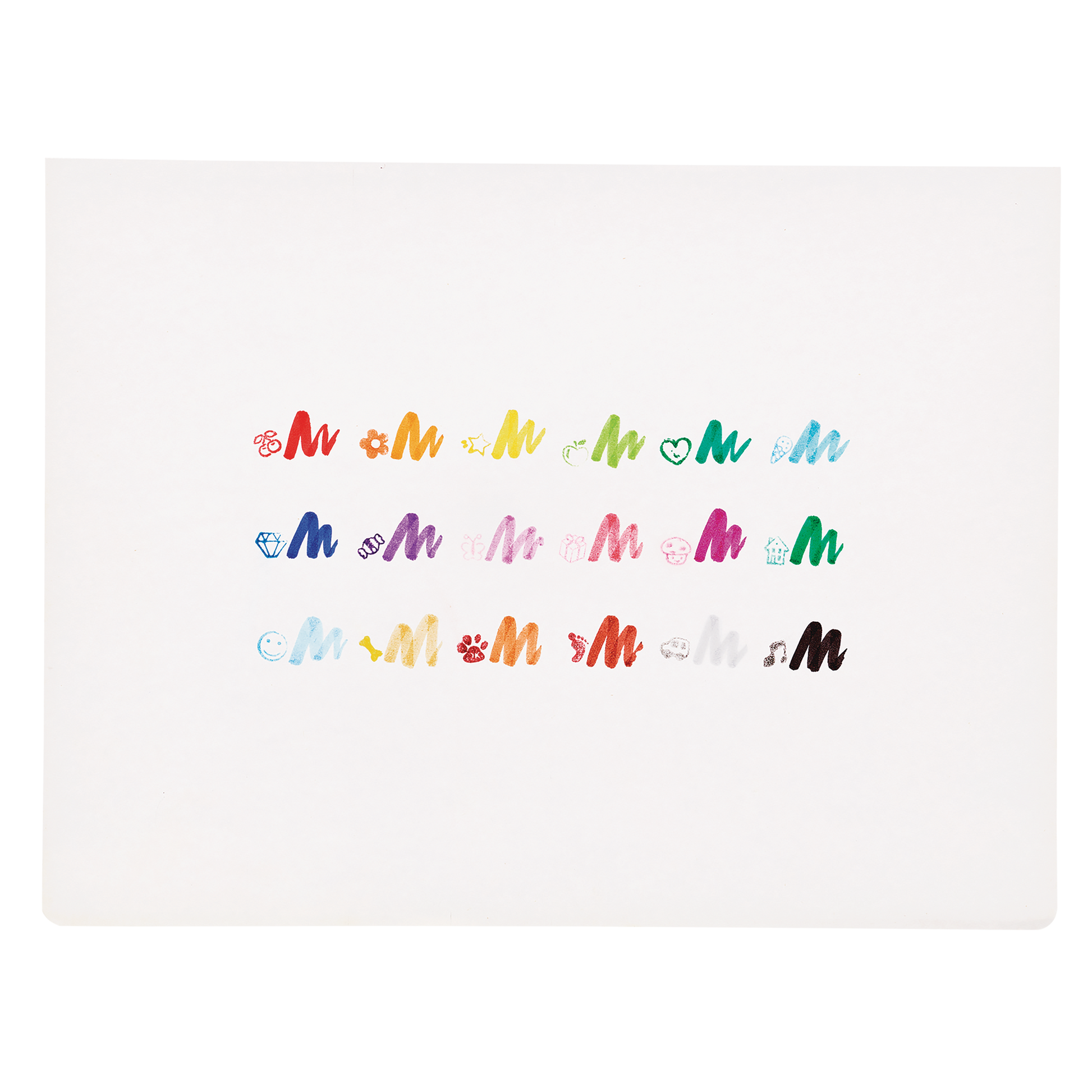 Stamp and marker swatches from Stampables Double-Ended Stamp & Brush Markers