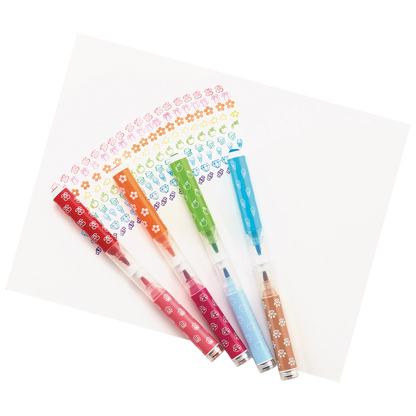 Stampables Double-Ended Stamp & Brush Markers stamp swatches and markers on white paper