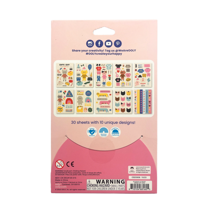 OOLY Stickiville Suzy Ultman Sticker Book Dress Up Cats back of packaging