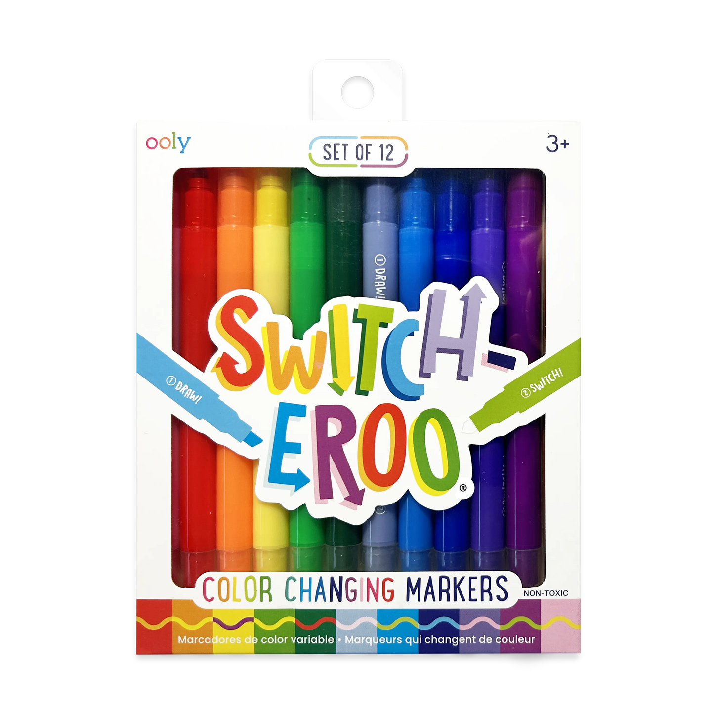 Front of packaging of OOLY Switch-Eroo color changing markers