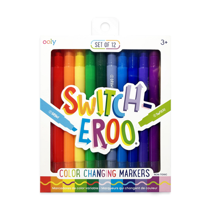 Front of packaging of OOLY Switch-Eroo color changing markers