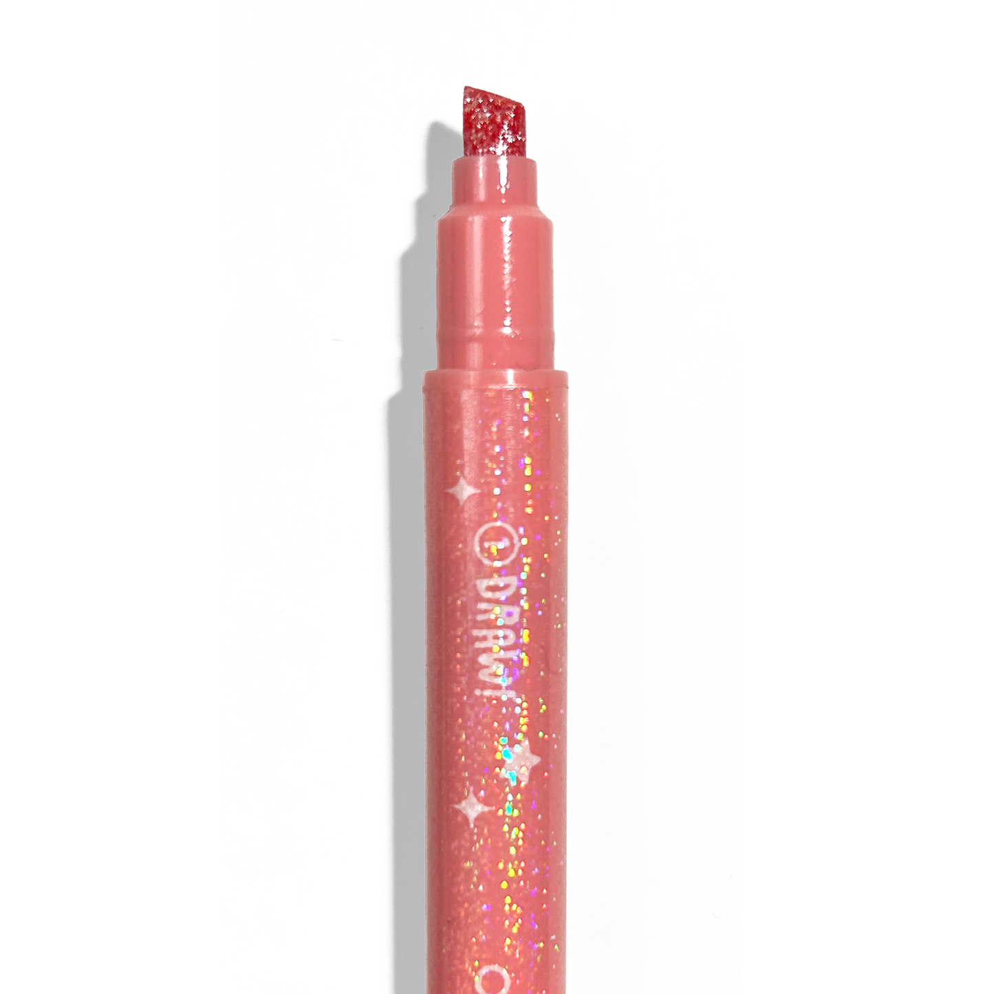 Close up of chisel tip from OOLY Switch-Eroo Sparkle Glittery Color Changing Markers