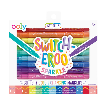 OOLY Switch-Eroo Sparkle Glittery Color Changing Markers packaging front