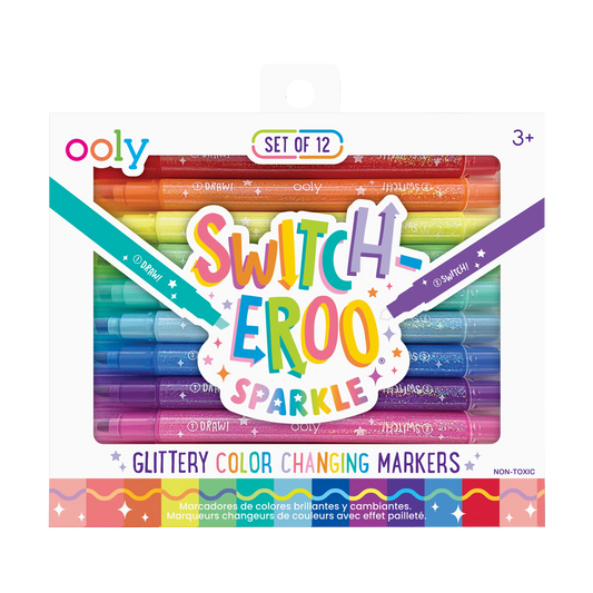 OOLY Switch-Eroo Sparkle Glittery Color Changing Markers packaging front