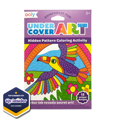 Undercover Art: Hidden Pattern Coloring Activity - Rainforest Fun (12 PC Set)