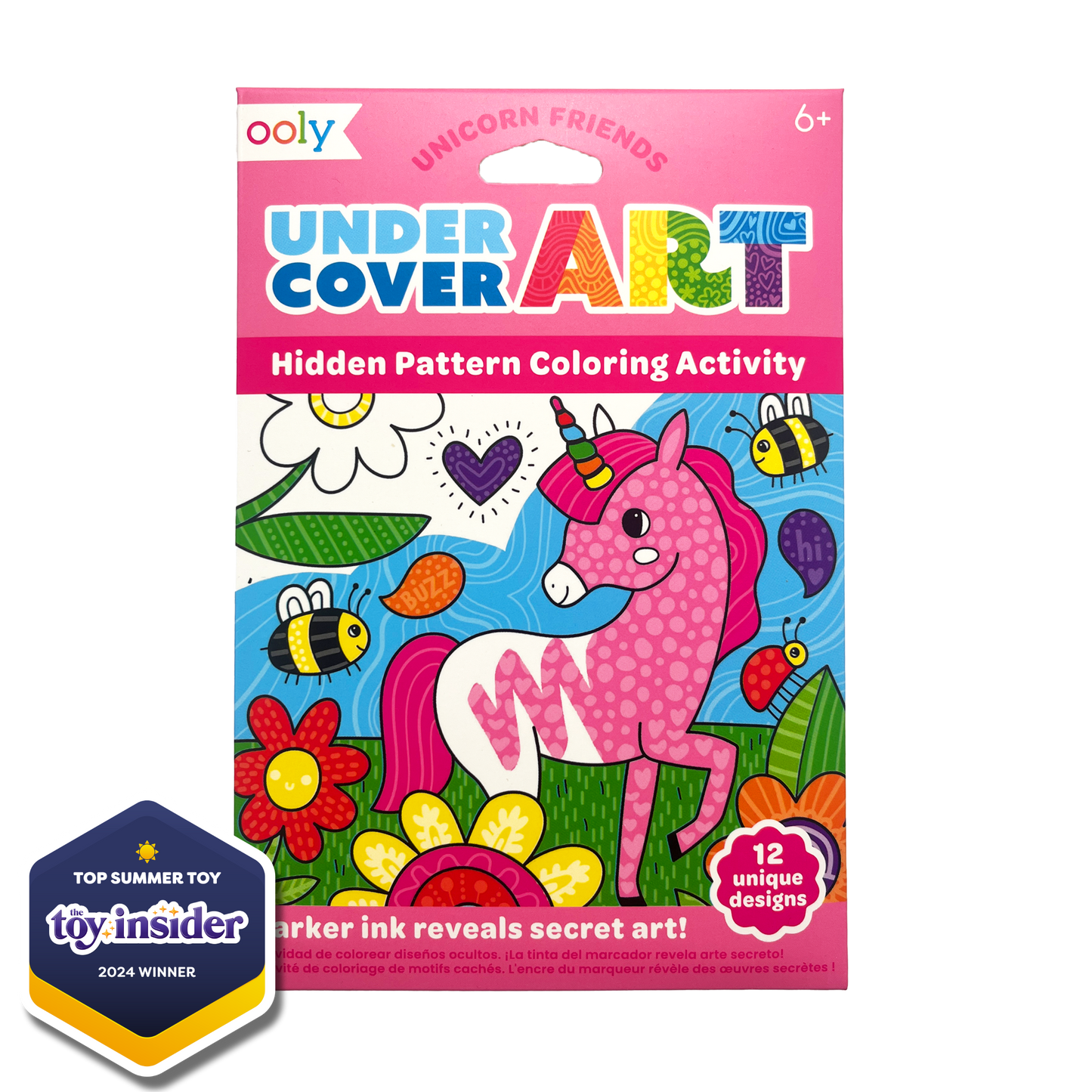 Undercover Art: Hidden Pattern Coloring Activity - Unicorn Friends (12 PC Set)