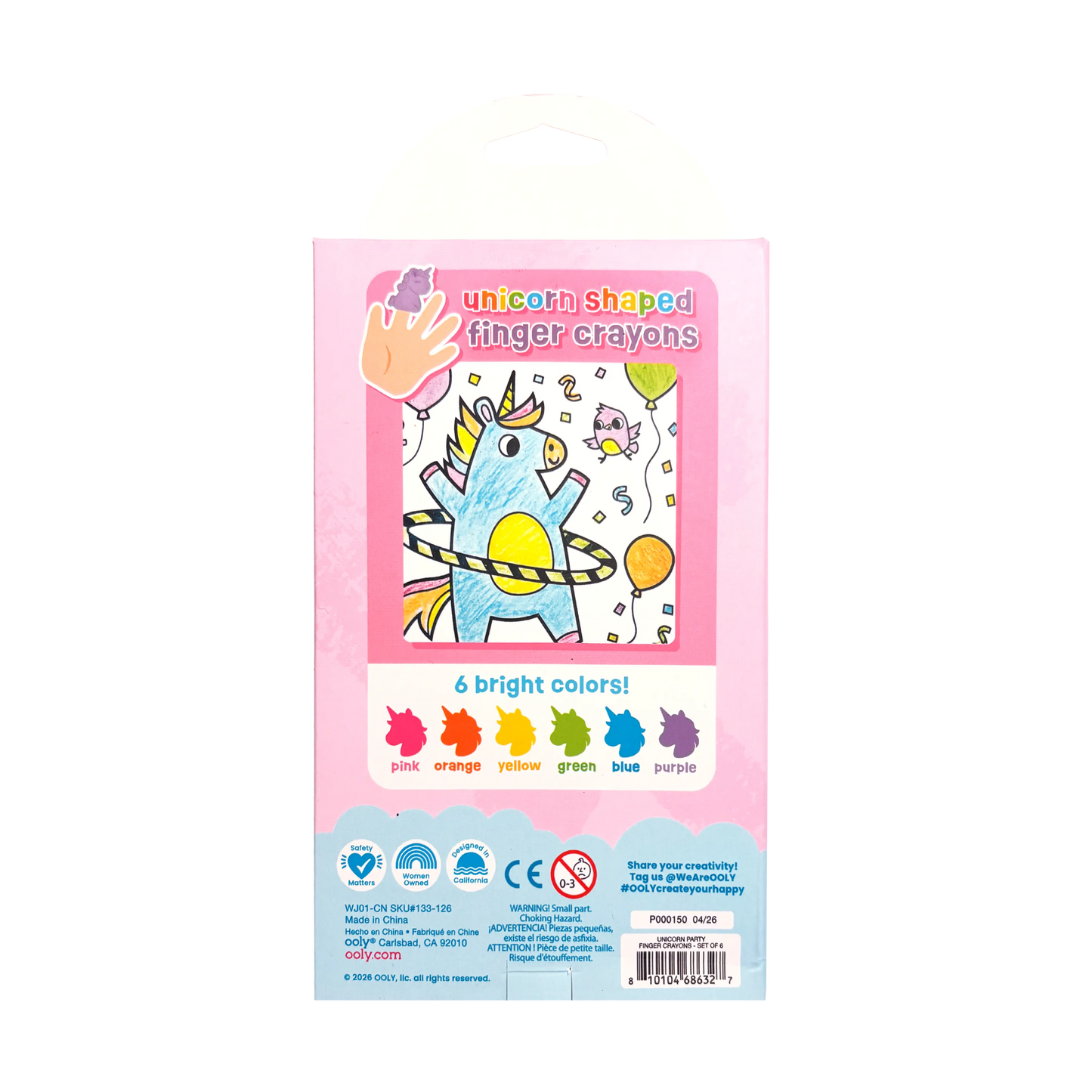 Unicorn Party: Finger Crayons (Set of 6)