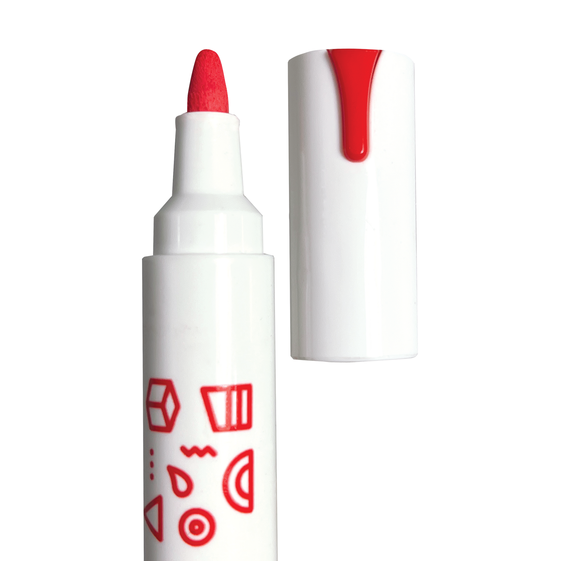 Close up of capped red marker of OOLY Vivid Pop! Water Based Paint Markers