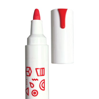 Close up of capped red marker of OOLY Vivid Pop! Water Based Paint Markers
