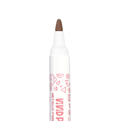 Close up of OOLY Vivid Pop! Water Based Paint Markers - Metallic