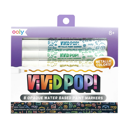 OOLY Vivid Pop! Water Based Paint Markers - Metallic front of packaging