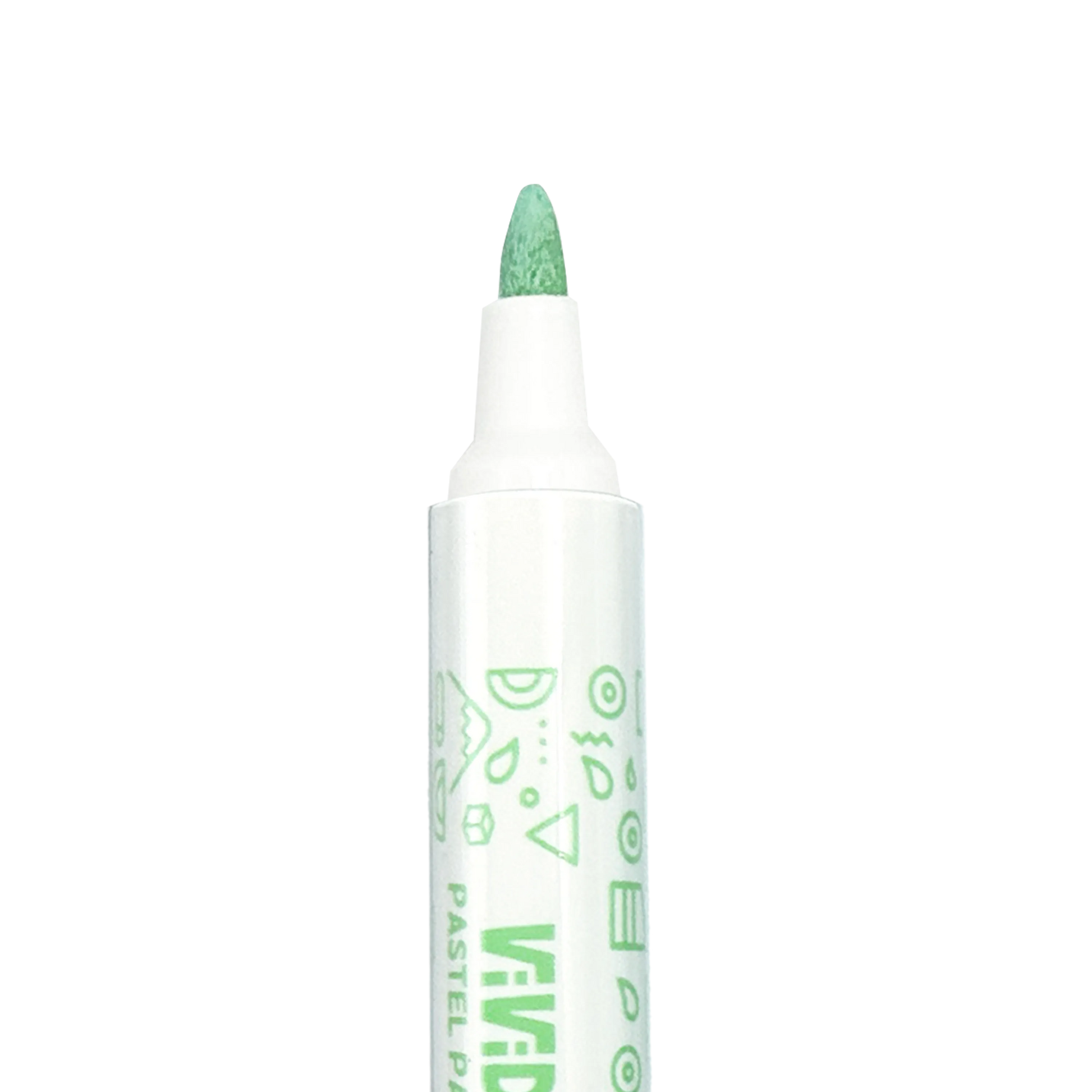 Close up of green Vivid Pop! Water Based Paint Markers - Pastel
